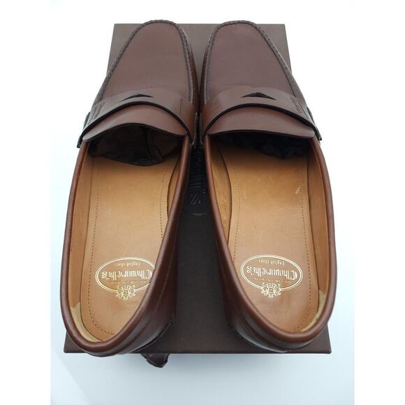 Church's English Shoes Men's Karl Leather Penny Loafers Burnt Natural 9 US - Picture 6 of 16